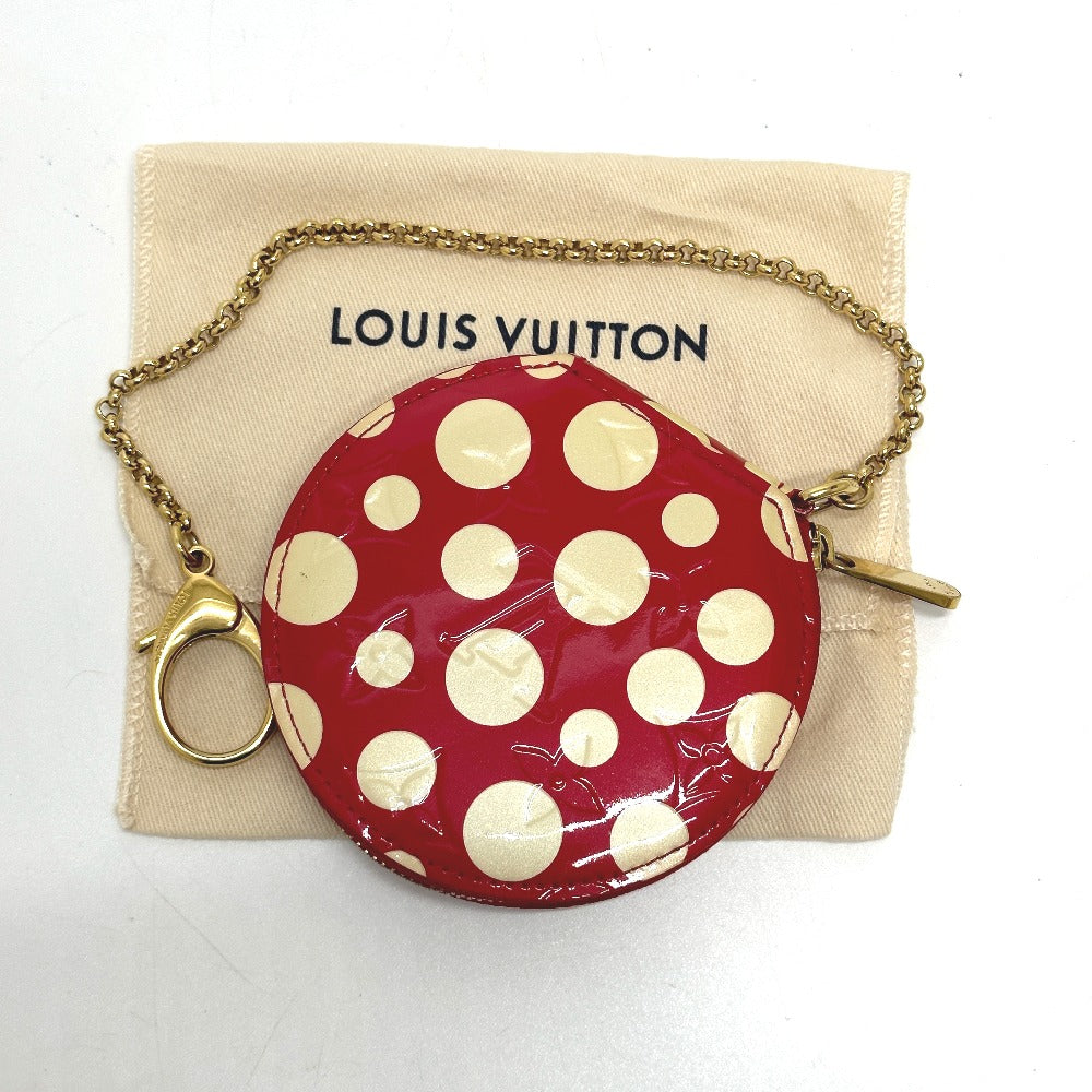 LOUIS VUITTON Coin case M91570 Patent leather Red Monogram Vernis Yayoi Kusama collaboration portomone chapeau dot infinity Women Used