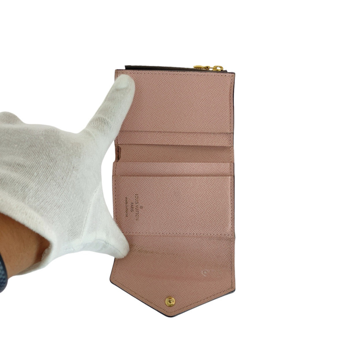 LOUIS VUITTON Tri-fold wallet M62933 Leather, PVC Rose Ballerine Pink Brown Folding wallet Compact wallet Monogram Portefeuille Zoe Women Used