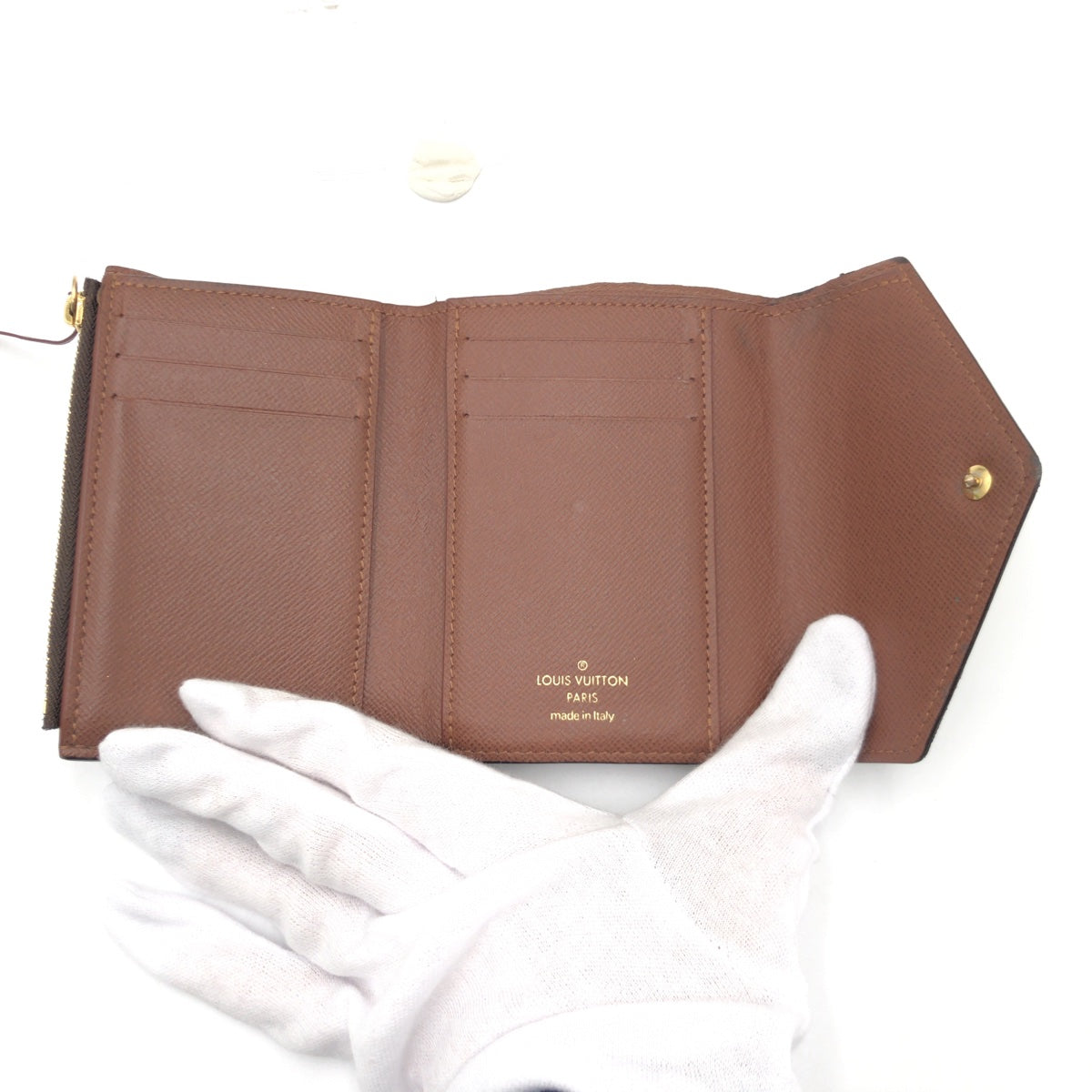 LOUIS VUITTON Tri-fold wallet M62472 PVC Brown Tri-fold wallet Compact wallet Monogram Portefeuille Victorine Women Used