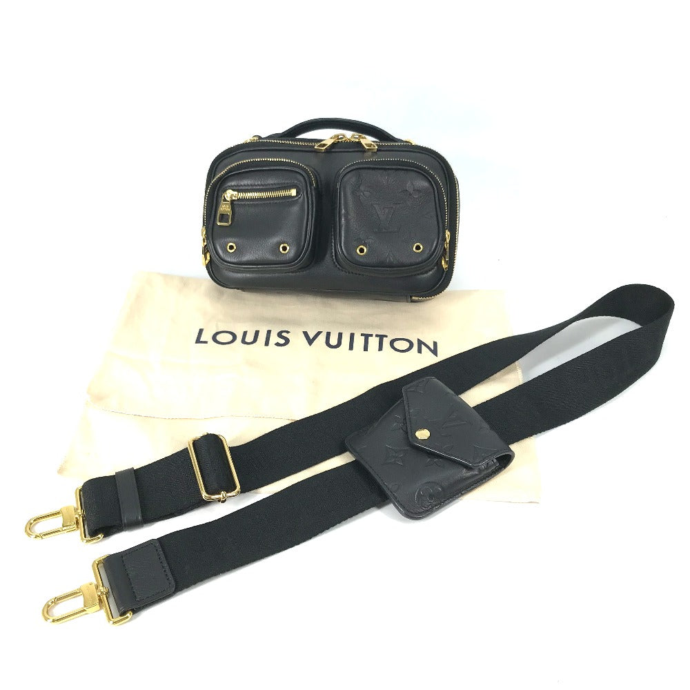 LOUIS VUITTON Shoulder Bag M80450 leather black Monogram Utility crossbody mens Used