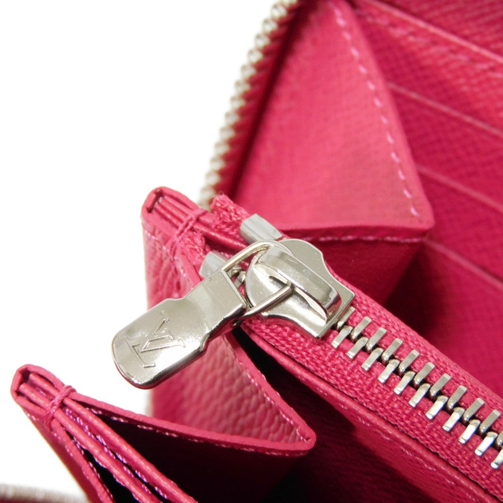 LOUIS VUITTON Long Wallet Purse M62580 Epi leather x grain leather Freesia LV logo embossed pink new zip around bag in good condition Epi Zippy wallet Women Used
