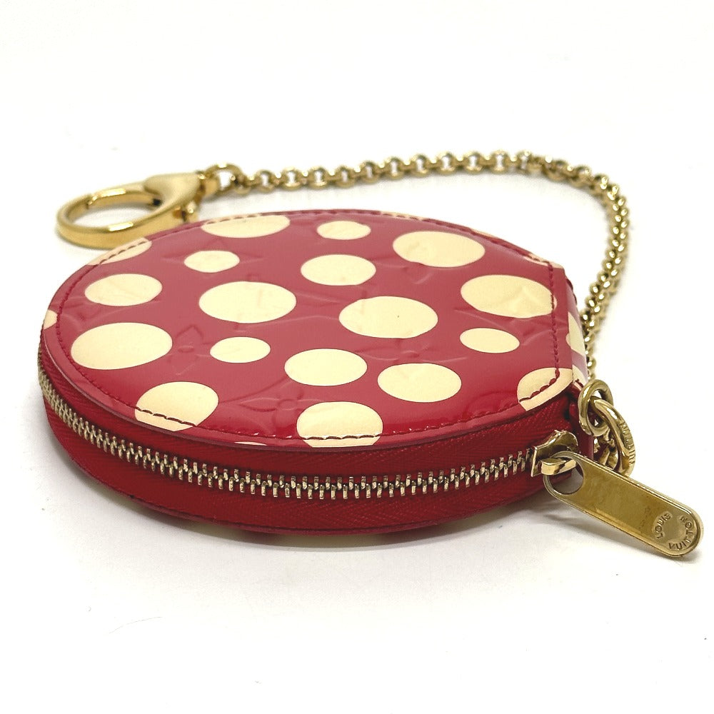 LOUIS VUITTON Coin case M91570 Patent leather Red Monogram Vernis Yayoi Kusama collaboration portomone chapeau dot infinity Women Used