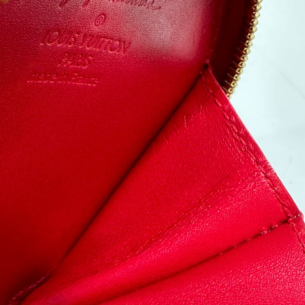 LOUIS VUITTON Coin case M91570 Patent leather Red Monogram Vernis Yayoi Kusama collaboration portomone chapeau dot infinity Women Used