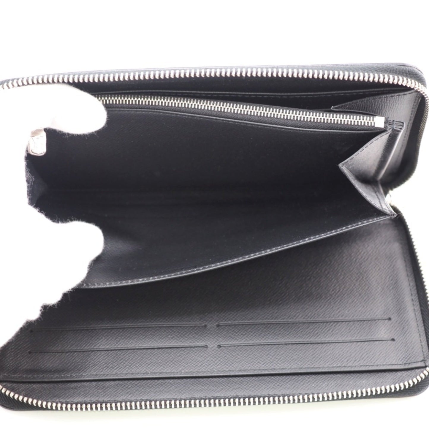 LOUIS VUITTON M30056 Zippy Organizer Taiga Long Wallet Black Men's
