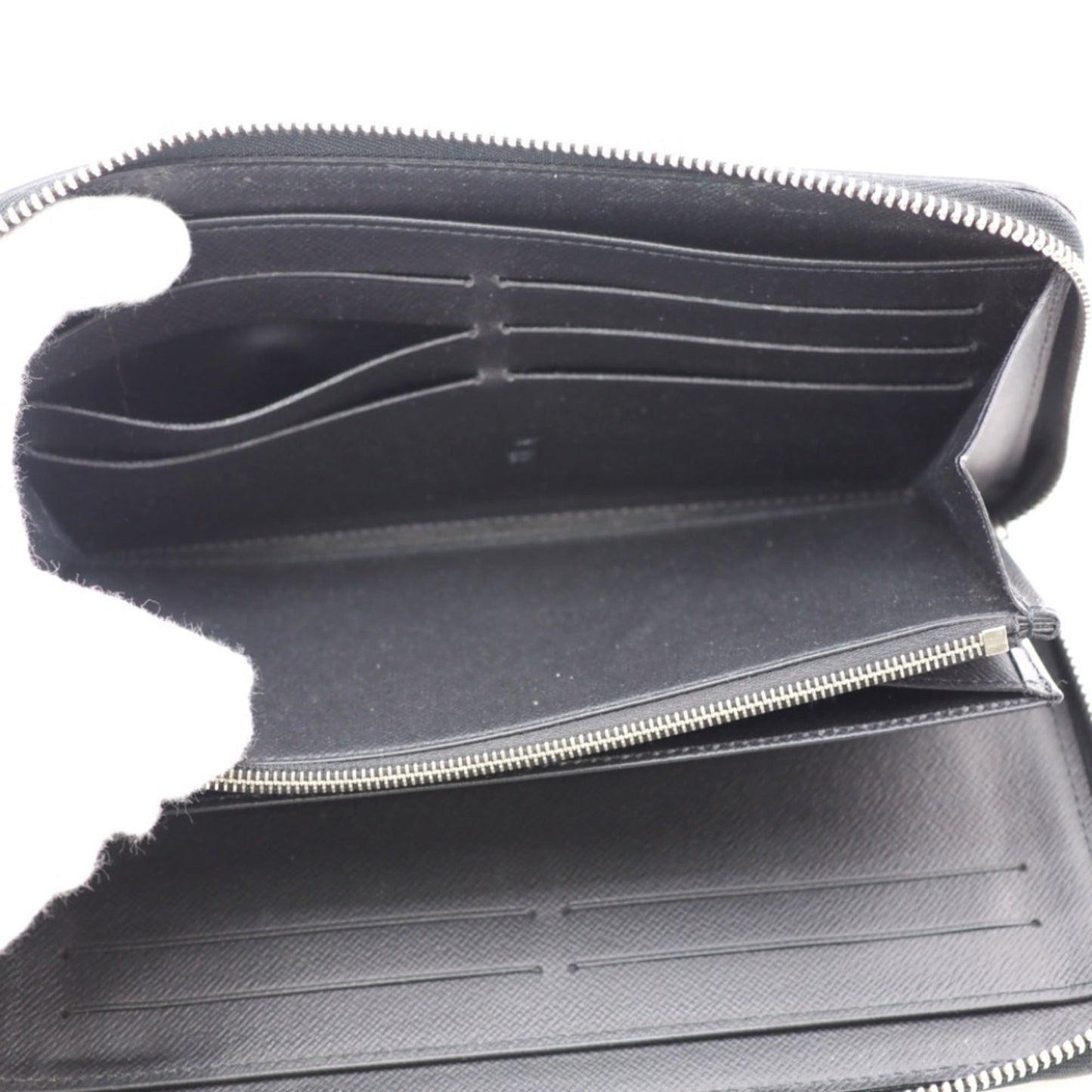 LOUIS VUITTON M30056 Zippy Organizer Taiga Long Wallet Black Men's