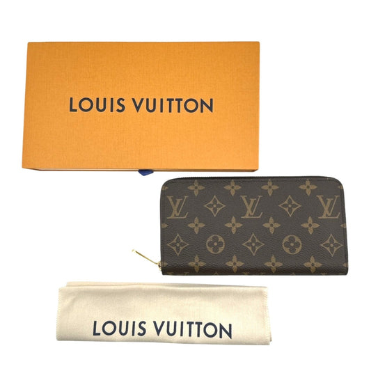 LOUIS VUITTON Long Wallet Purse M42616 Monogram canvas Brown Zip Around Monogram Zippy wallet Women Used