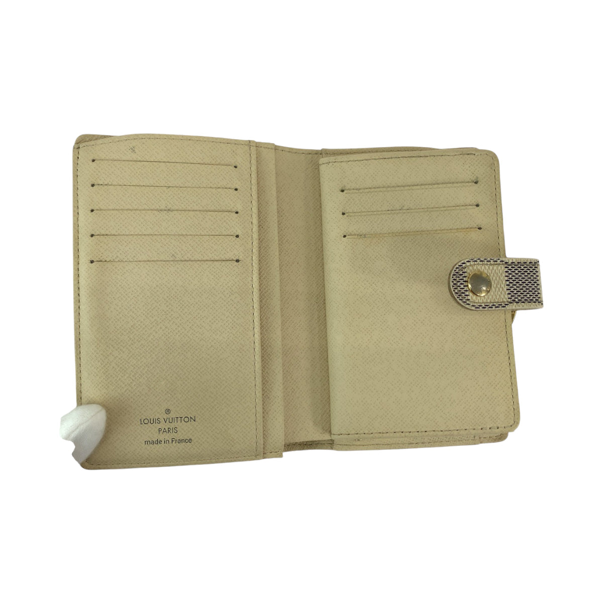 LOUIS VUITTON Bifold Wallet N61676 PVC White Gray Gold Metal Folding wallet Compact wallet Damier Azur Portefeuille Viennoiserie Women Used