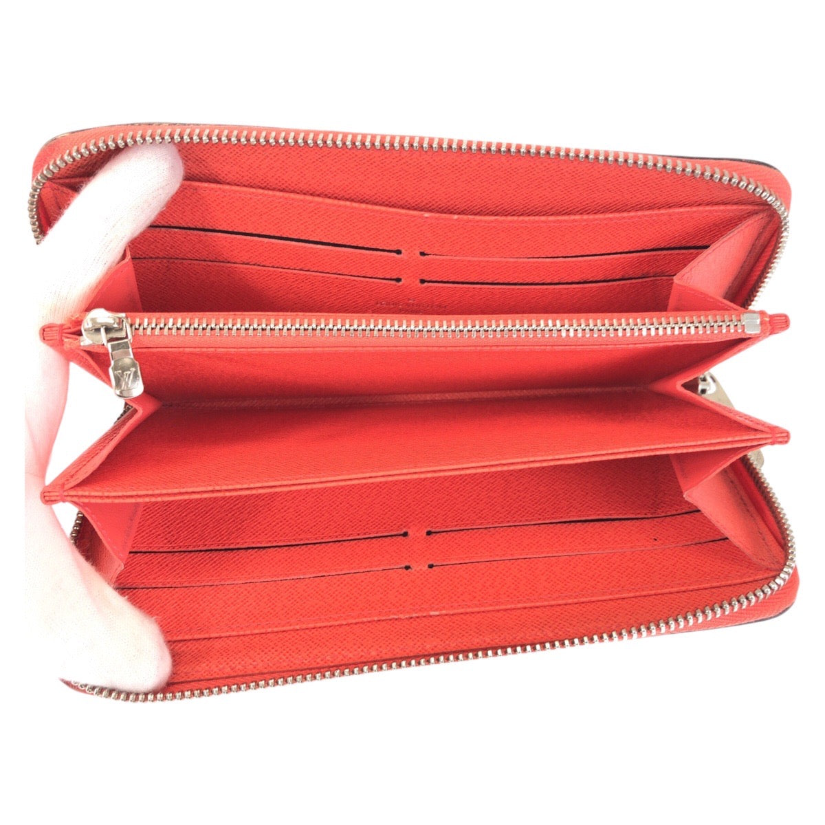 LOUIS VUITTON Long Wallet Purse M82332 leather Orange Long Wallet Purse Epi Zippy wallet Women Used