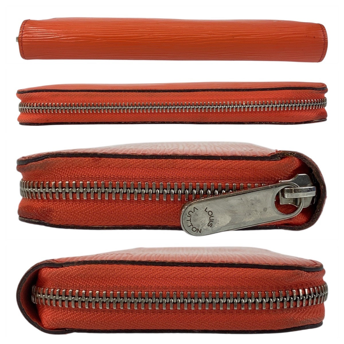 LOUIS VUITTON Long Wallet Purse M82332 leather Orange Long Wallet Purse Epi Zippy wallet Women Used