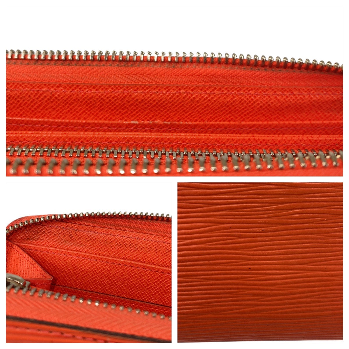 LOUIS VUITTON Long Wallet Purse M82332 leather Orange Long Wallet Purse Epi Zippy wallet Women Used