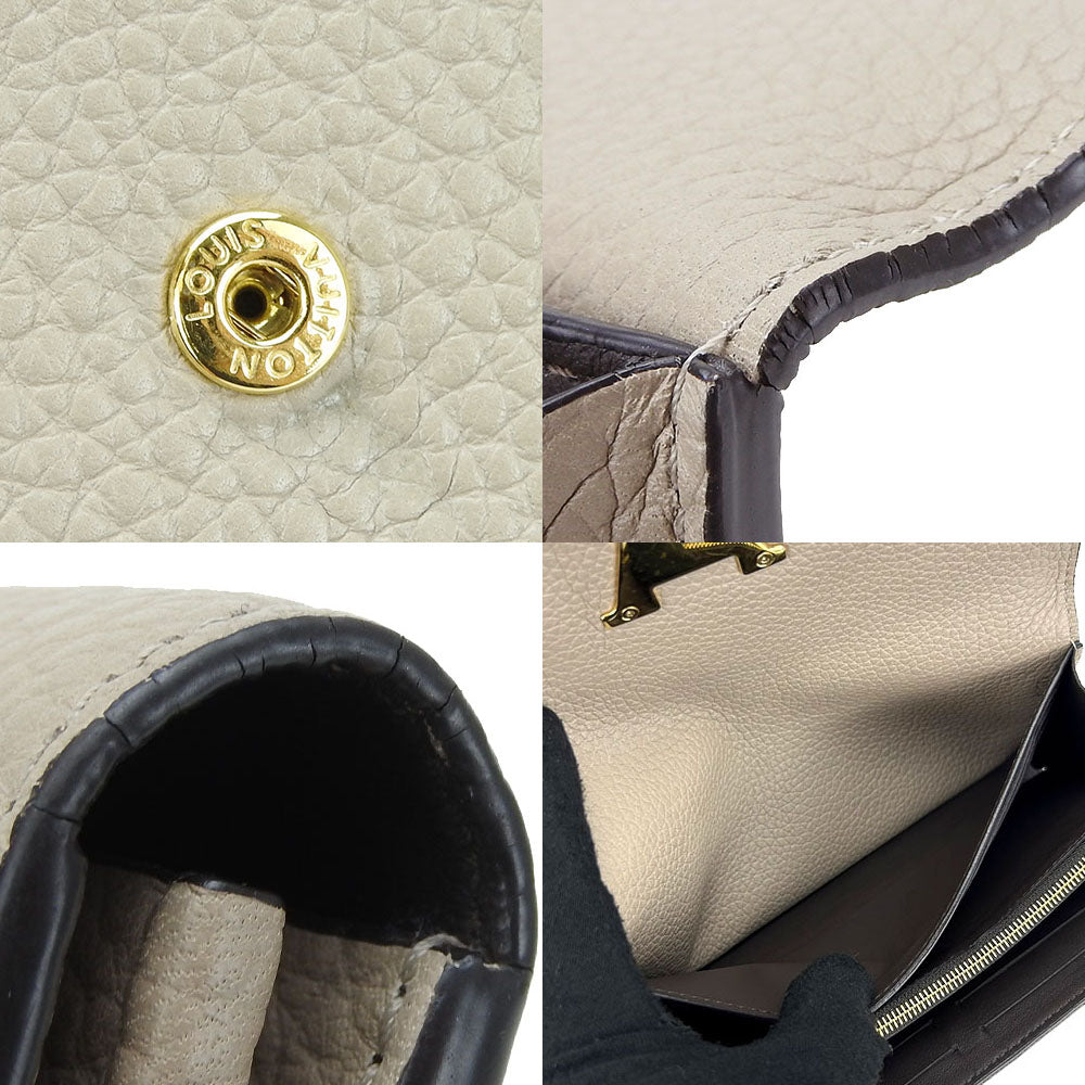 LOUIS VUITTON Long Wallet Purse M61249 leather beige Portefeuille Capsine Women Used
