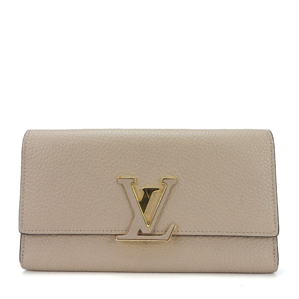 LOUIS VUITTON Long Wallet Purse M61249 leather beige Portefeuille Capsine Women Used