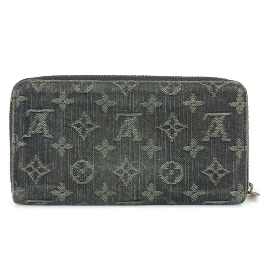 LOUIS VUITTON Long Wallet Purse M95614 Monogram denim Noir Zip Around Zippy wallet unisex(Unisex) Used
