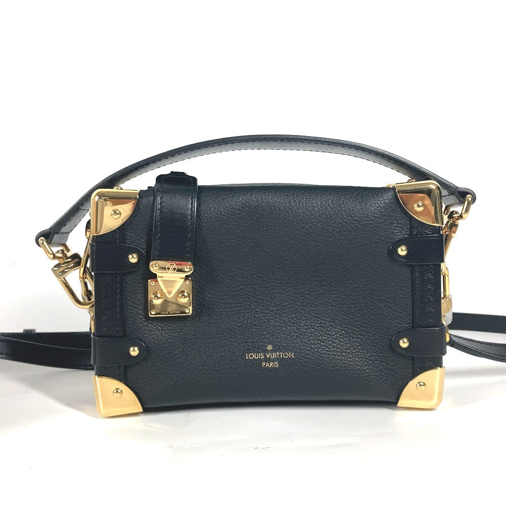 LOUIS VUITTON Handbag M23817 Leather , Grained Calf Leather black Clutch bag pouch Side Trunk PM Women Used
