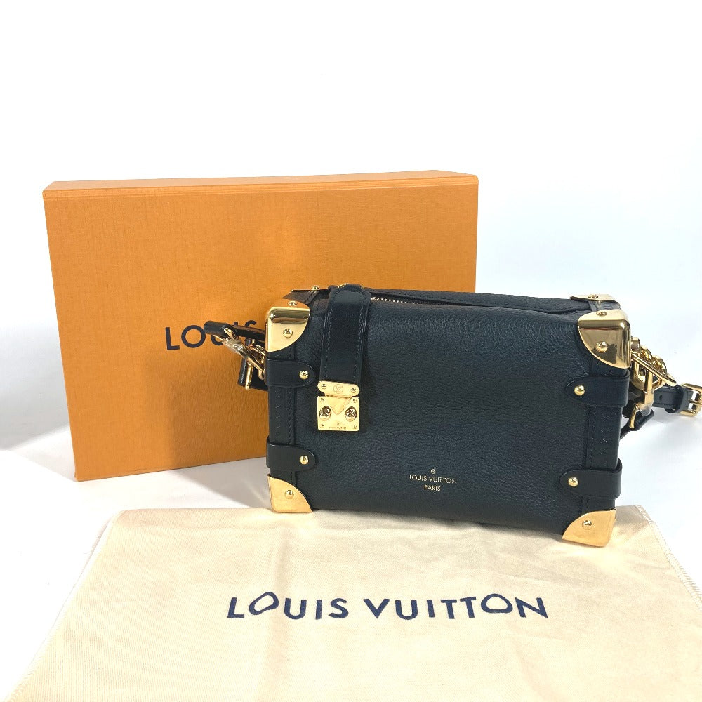 LOUIS VUITTON Handbag M23817 Leather , Grained Calf Leather black Clutch bag pouch Side Trunk PM Women Used