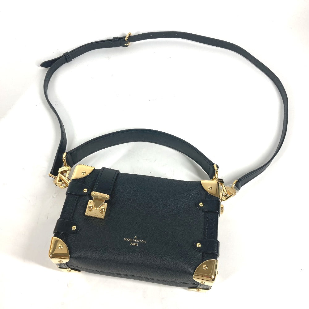LOUIS VUITTON Handbag M23817 Leather , Grained Calf Leather black Clutch bag pouch Side Trunk PM Women Used