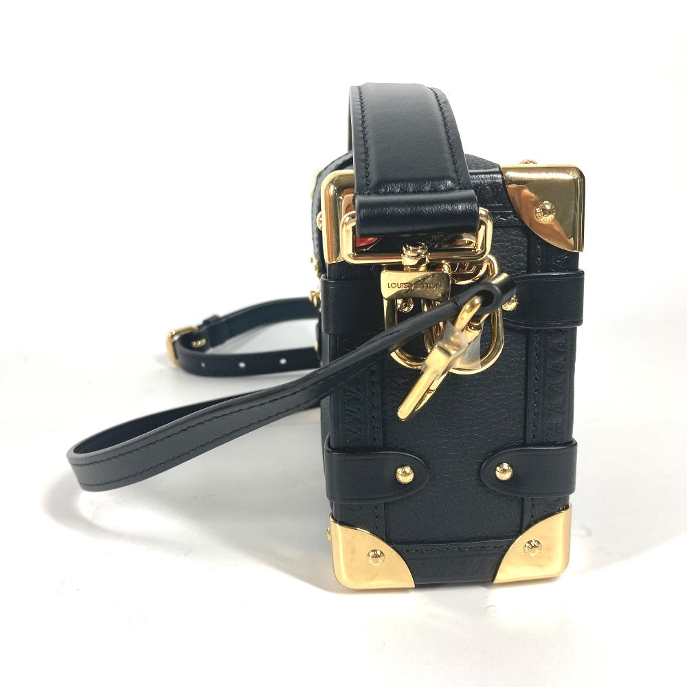 LOUIS VUITTON Handbag M23817 Leather , Grained Calf Leather black Clutch bag pouch Side Trunk PM Women Used