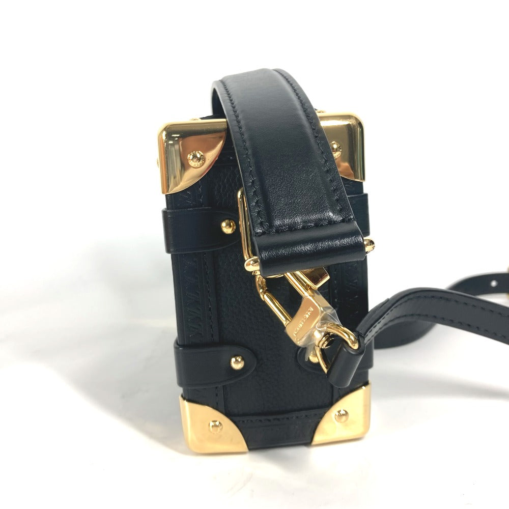 LOUIS VUITTON Handbag M23817 Leather , Grained Calf Leather black Clutch bag pouch Side Trunk PM Women Used