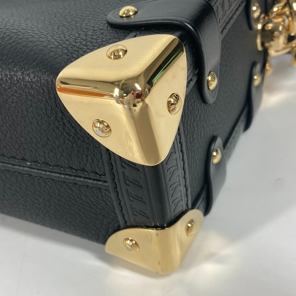 LOUIS VUITTON Handbag M23817 Leather , Grained Calf Leather black Clutch bag pouch Side Trunk PM Women Used
