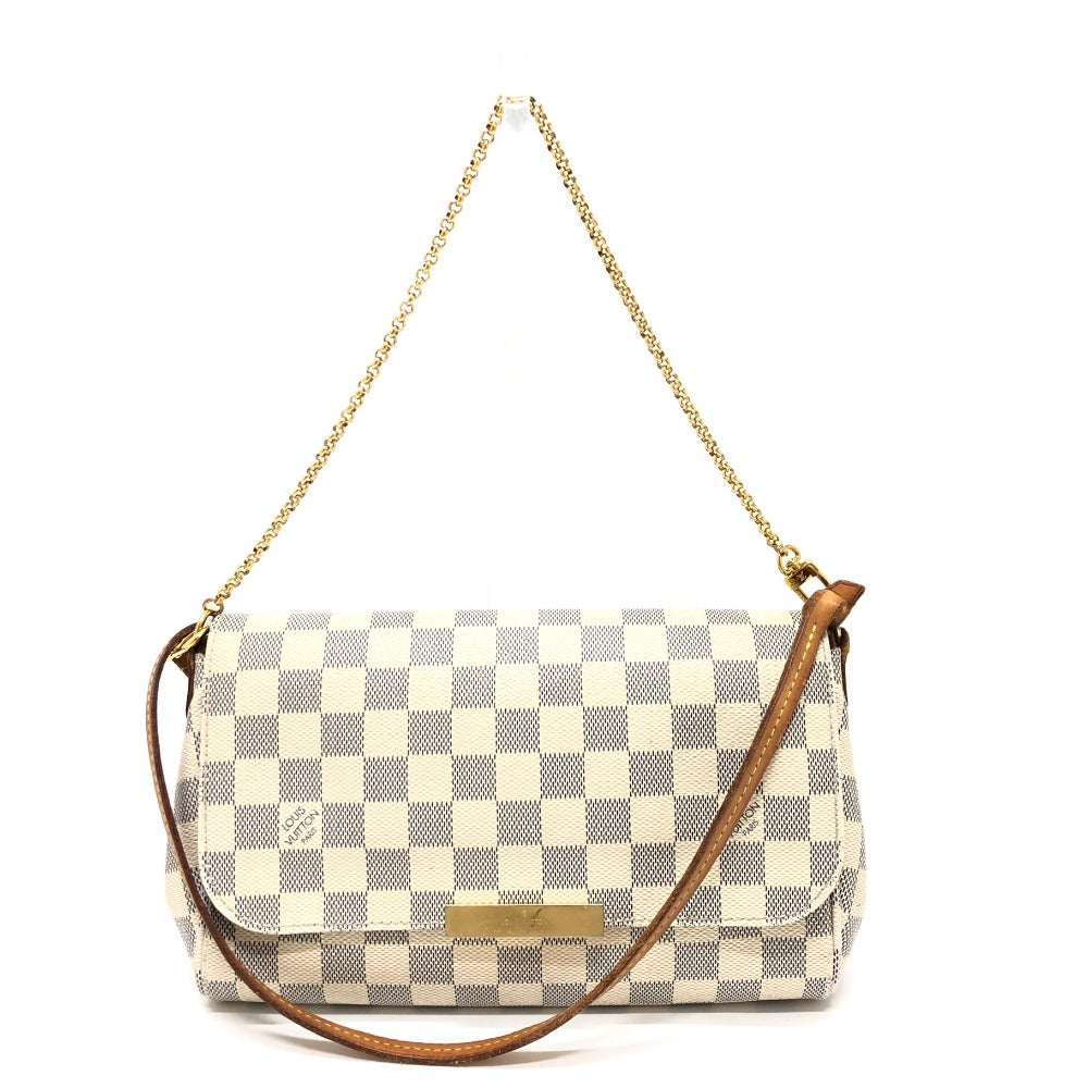 LOUIS VUITTON Shoulder Bag N41275 Damier Azur Canvas white Damier Azur Favorit MM Women Used