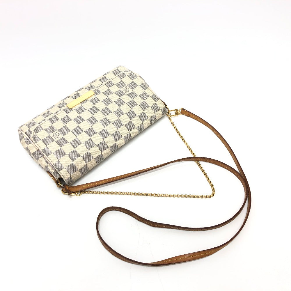 LOUIS VUITTON Shoulder Bag N41275 Damier Azur Canvas white Damier Azur Favorit MM Women Used