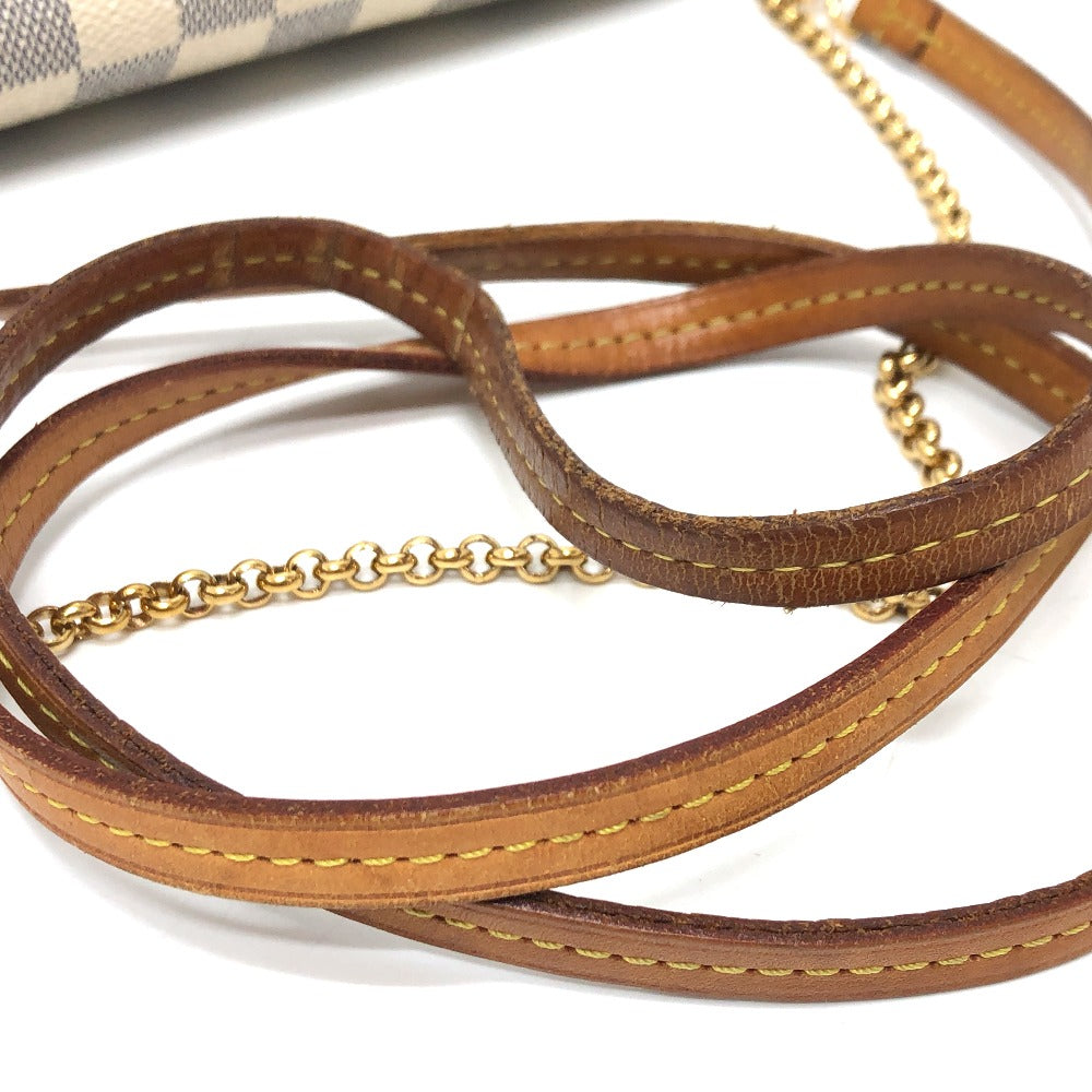 LOUIS VUITTON Shoulder Bag N41275 Damier Azur Canvas white Damier Azur Favorit MM Women Used