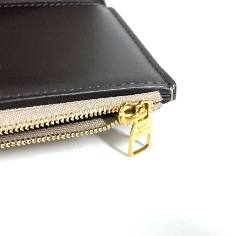 LOUIS VUITTON Trifold wallet M62159 Taurillon Clemence Leather beige Portefeuille Compact Women Used