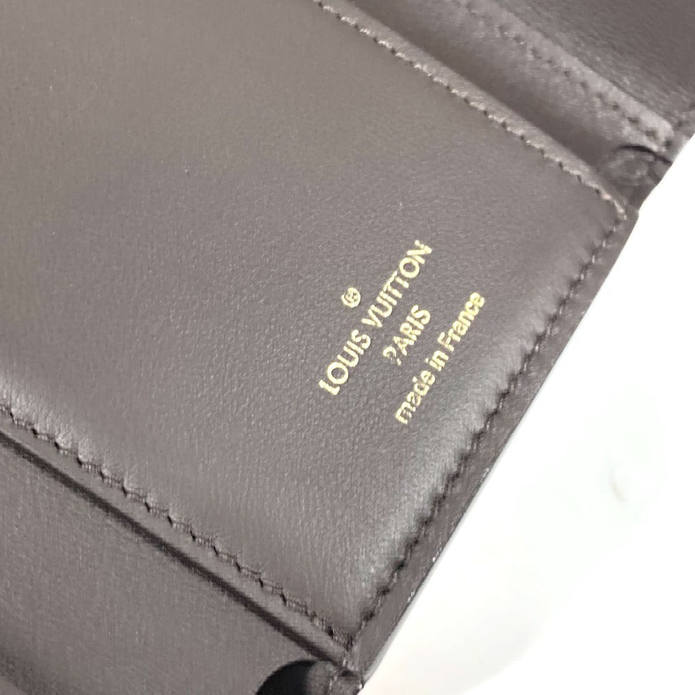 LOUIS VUITTON Trifold wallet M62159 Taurillon Clemence Leather beige Portefeuille Compact Women Used