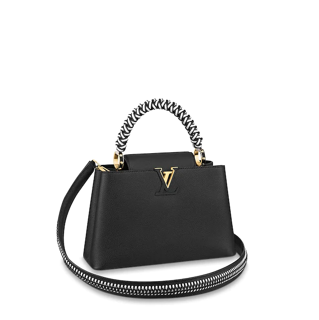 Louis Vuitton Capucine PM Handbag Taurillon Leather Noir/Blanc