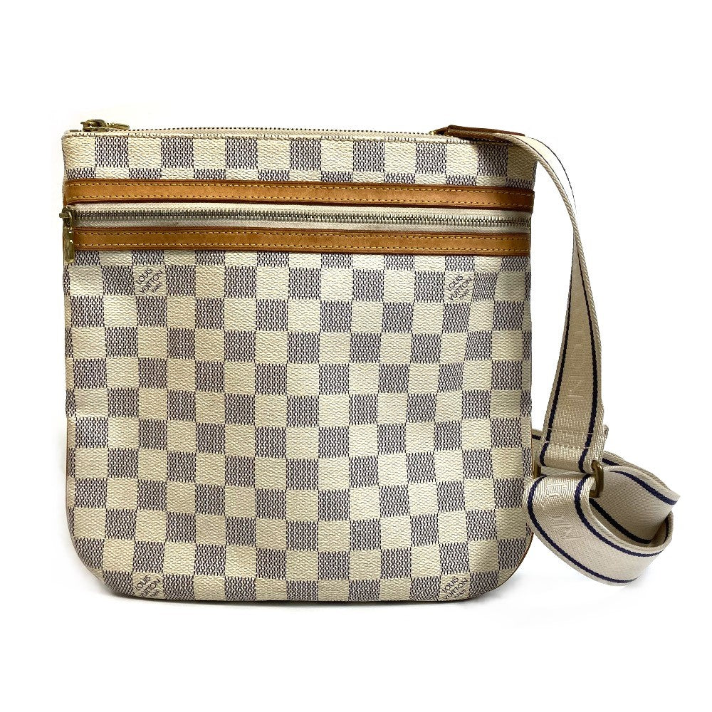 LOUIS VUITTON Shoulder Bag N51112 Damier Azur Canvas white Damier Azur Pochette Bosphore Women Used