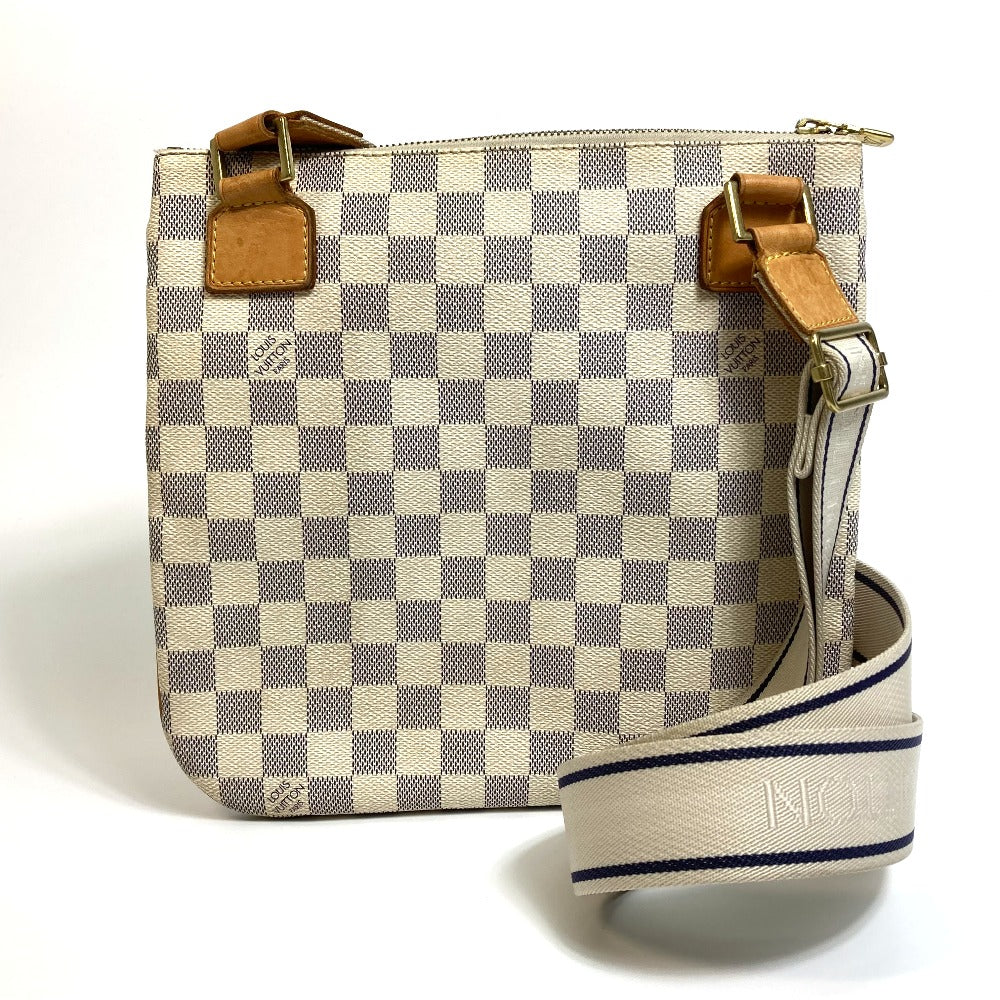 LOUIS VUITTON Shoulder Bag N51112 Damier Azur Canvas white Damier Azur Pochette Bosphore Women Used