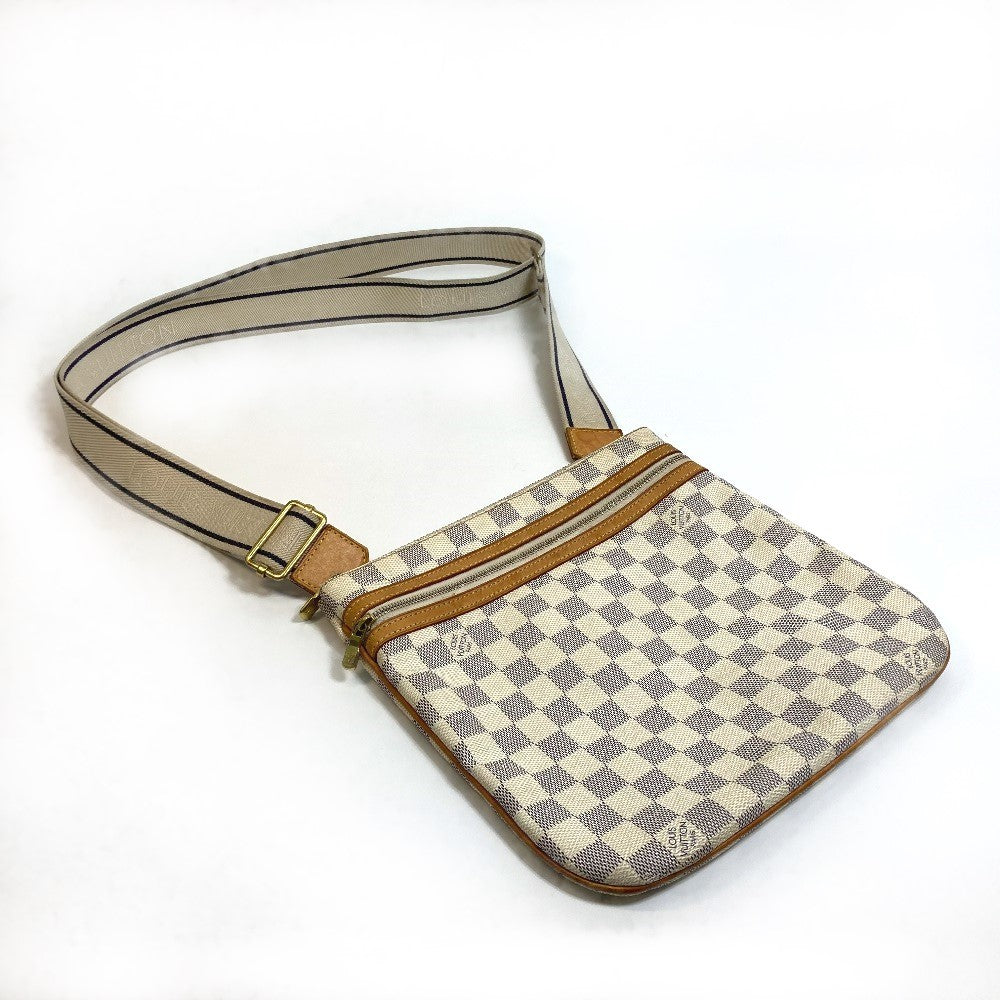 LOUIS VUITTON Shoulder Bag N51112 Damier Azur Canvas white Damier Azur Pochette Bosphore Women Used