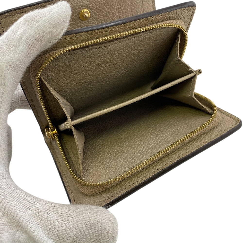 LOUIS VUITTON Tri-fold wallet M80152 leather beige Portefeuille Monogram Ann Platt Claire Women Used