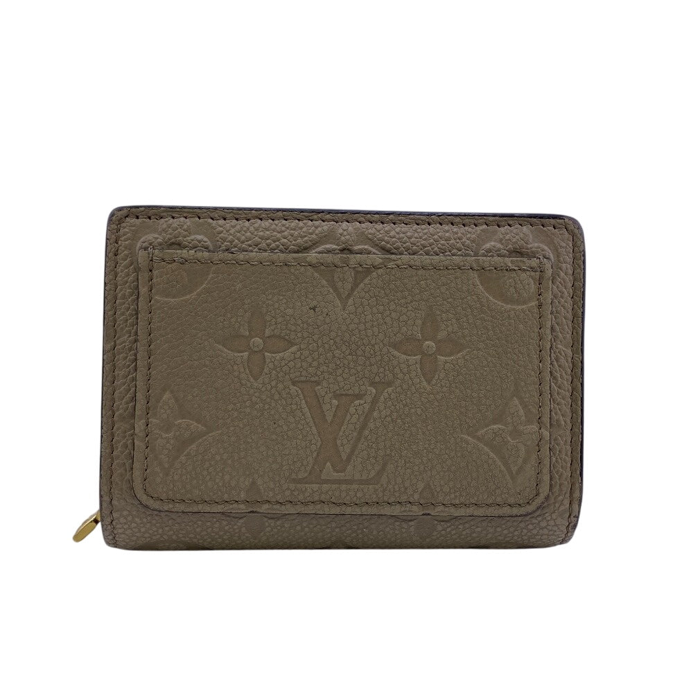 LOUIS VUITTON Tri-fold wallet M80152 leather beige Portefeuille Monogram Ann Platt Claire Women Used