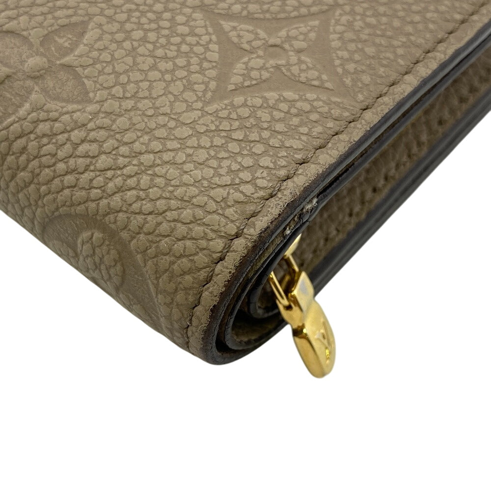 LOUIS VUITTON Tri-fold wallet M80152 leather beige Portefeuille Monogram Ann Platt Claire Women Used