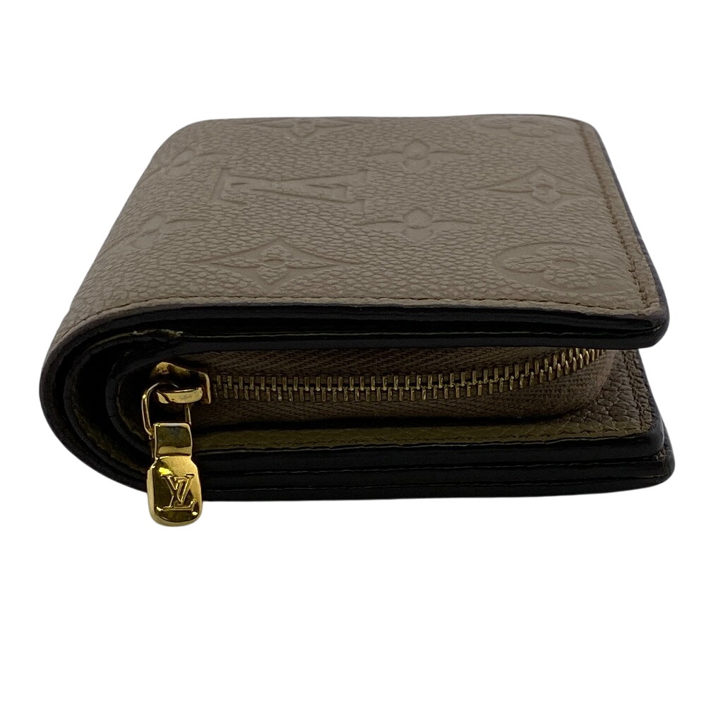 LOUIS VUITTON Tri-fold wallet M80152 leather beige Portefeuille Monogram Ann Platt Claire Women Used