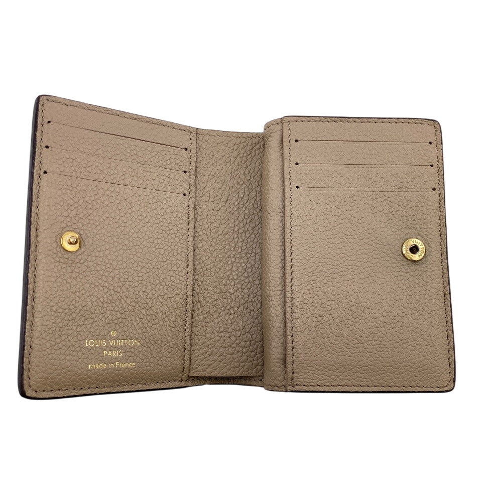 LOUIS VUITTON Tri-fold wallet M80152 leather beige Portefeuille Monogram Ann Platt Claire Women Used