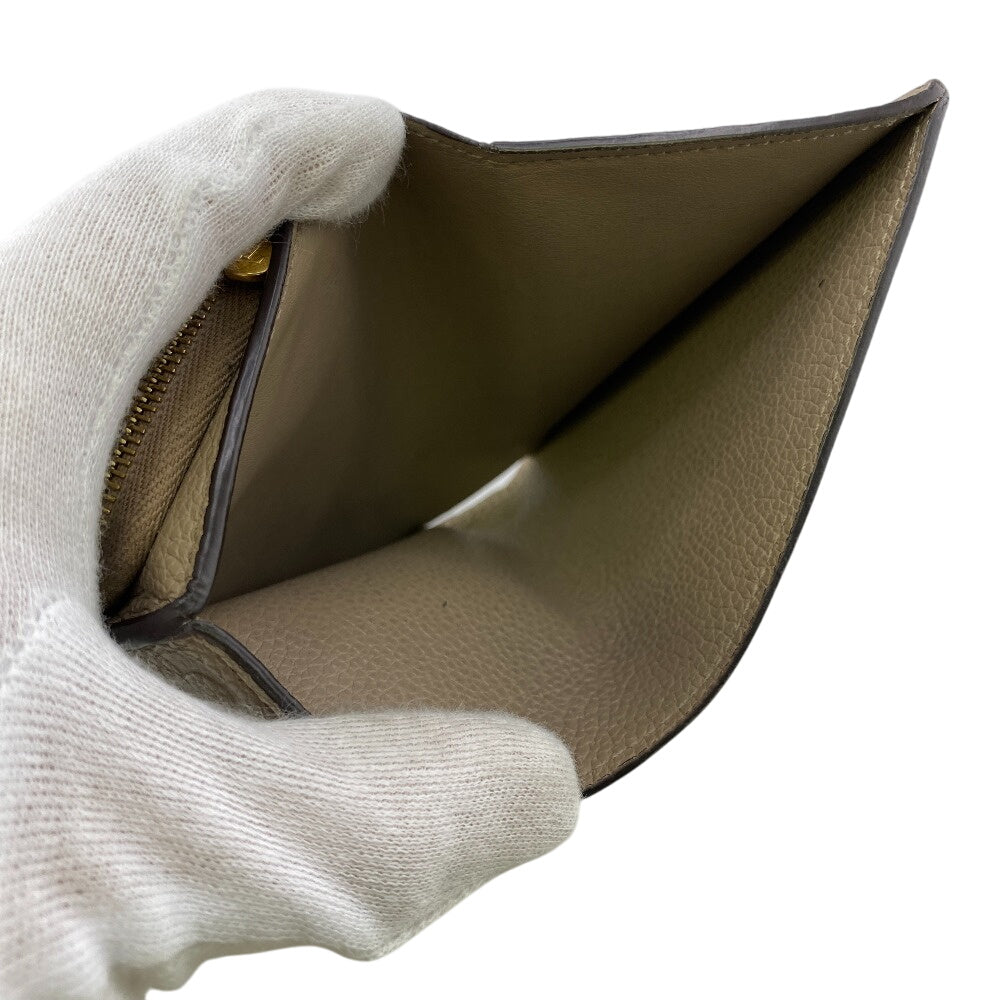 LOUIS VUITTON Tri-fold wallet M80152 leather beige Portefeuille Monogram Ann Platt Claire Women Used