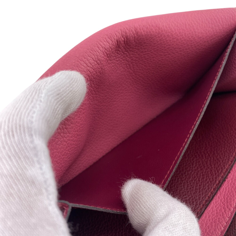 LOUIS VUITTON Long Wallet Purse M62015 leather wine-red Portefeuille Monogram Ann Platt Emily Women Used