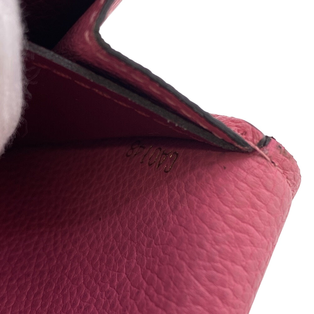 LOUIS VUITTON Long Wallet Purse M62015 leather wine-red Portefeuille Monogram Ann Platt Emily Women Used