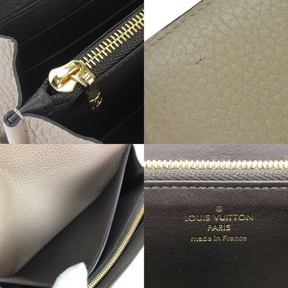 LOUIS VUITTON Long Wallet Purse M61249 leather beige Portefeuille Capsine Women Used