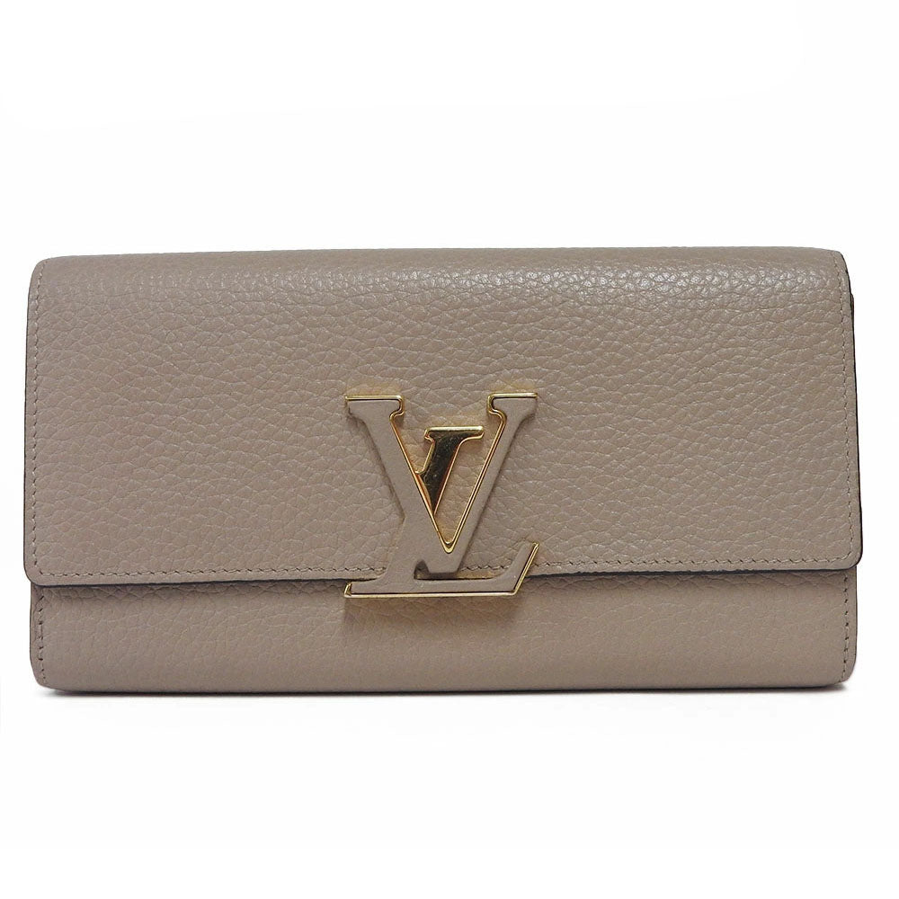 LOUIS VUITTON Long Wallet Purse M61249 leather beige Portefeuille Capsine Women Used