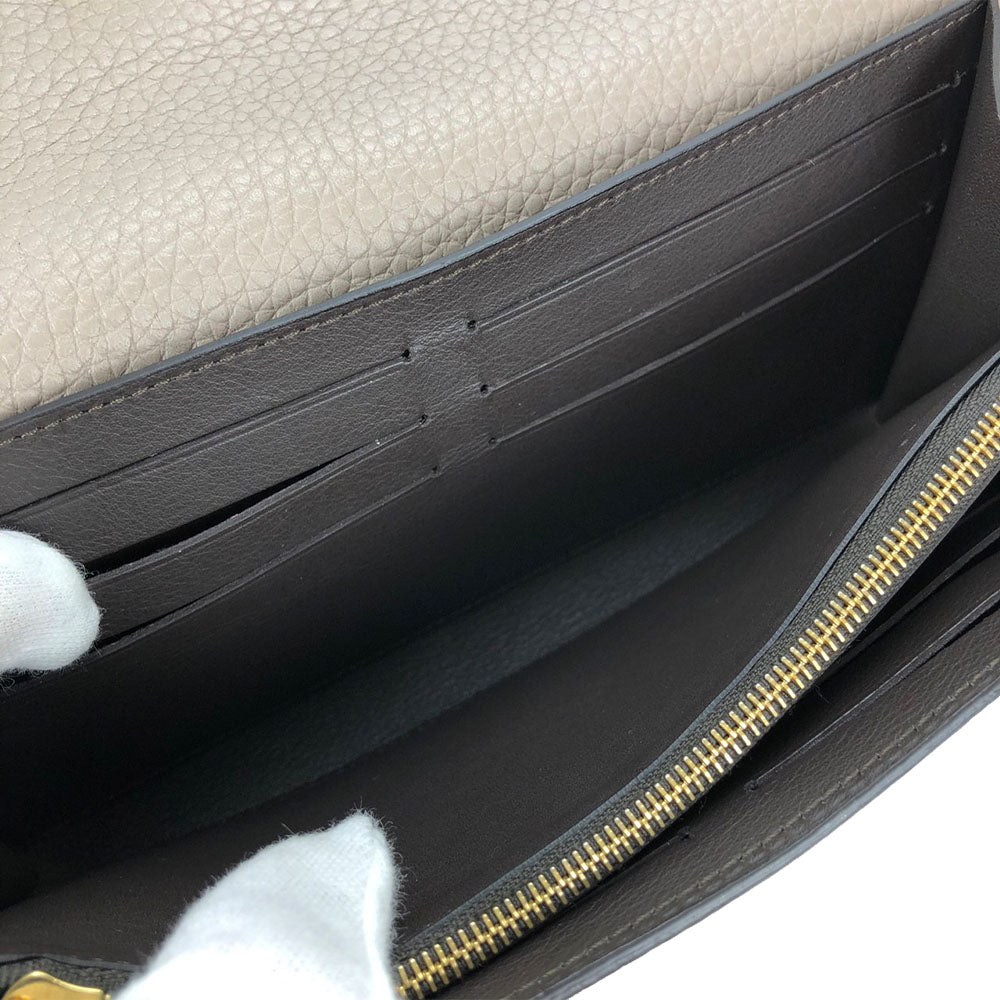 LOUIS VUITTON Long Wallet Purse M61249 leather beige Portefeuille Capsine Women Used