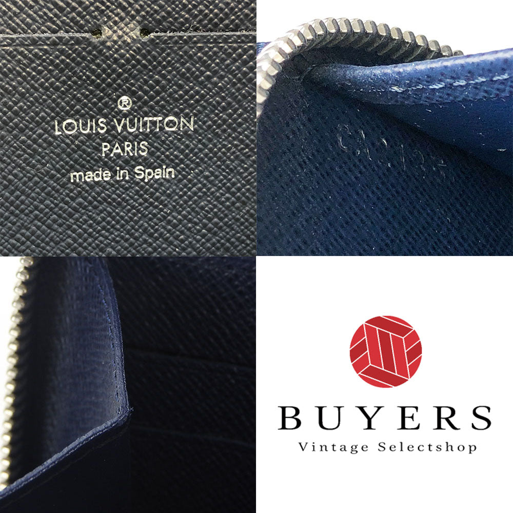 LOUIS VUITTON Long Wallet Purse M60307 Epi Leather Navy Zippy wallet