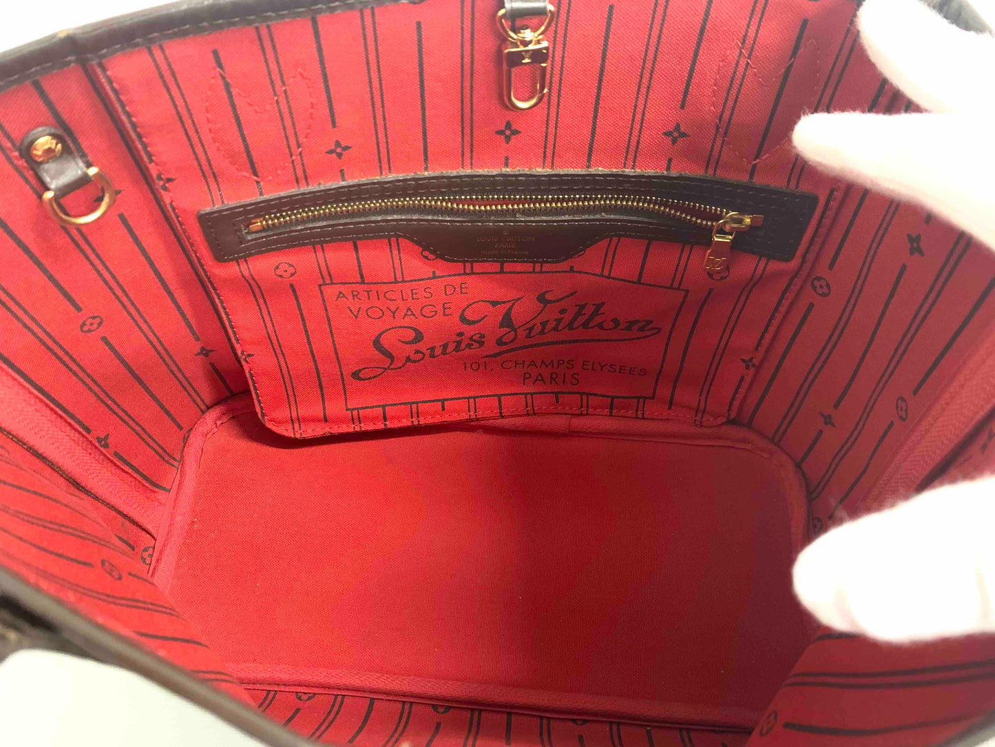 Louis Vuitton Damier Ebene Neverfull Tote - Brown Checkered Tote Bag